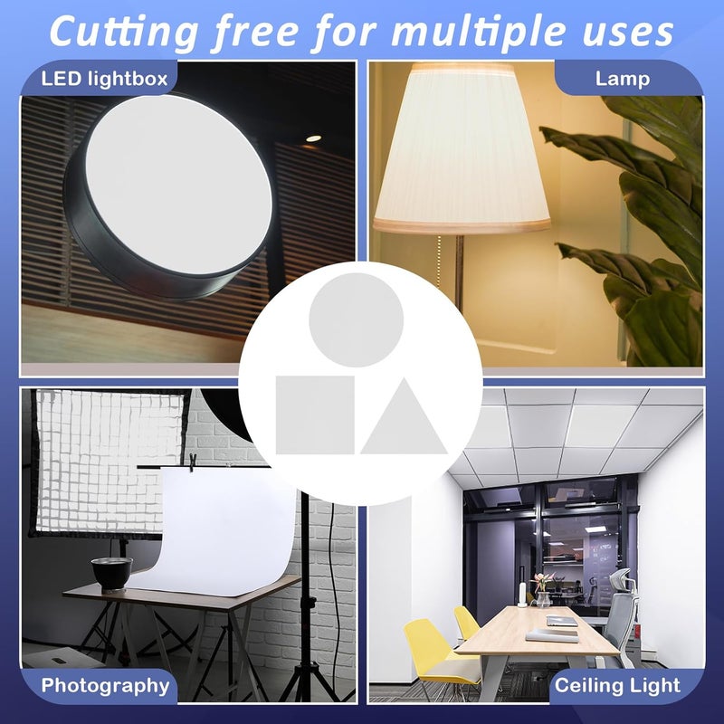 Pushglossy 10 Pack Light Diffuser Sheet 9.875"x22.875"x0.01" White LED Dimming Diffusion Film DIY Cutable Soften Fluorescent Lighting Gel Filter Panel for Flash Strobe Photography Ceiling Light Cover - Image 5